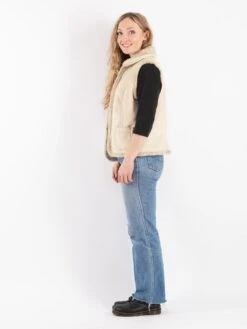 Vintage 00's Women Sherpa Vest In Beige -Northern Grip Vintage 00s Women Sherpa Vest 0878