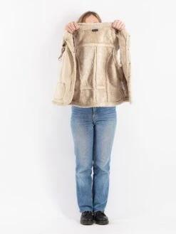 Vintage 00's Women Sherpa Vest In Beige -Northern Grip Vintage 00s Women Sherpa Vest 0880