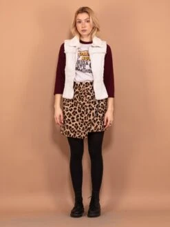 Vintage 00's Women Sherpa Vest In Beige White