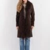 Vintage 00's Women Suede Coat In Brown