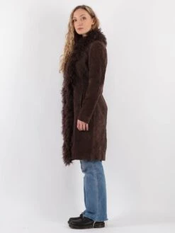 Vintage 00's Women Suede Coat In Brown 7 Vintage 00's Women Suede Coat In Brown -Northern Grip Vintage 00s Women Suede Coat 0771