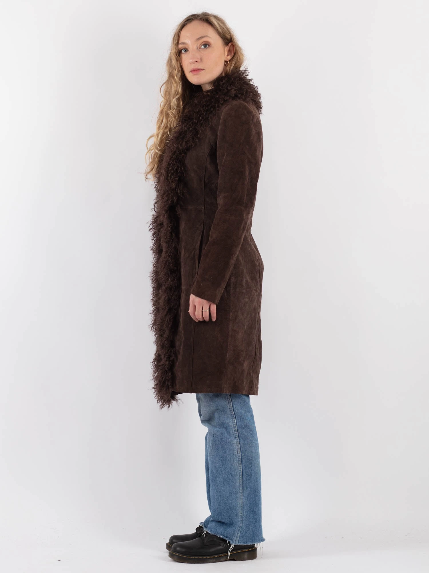 Vintage 00's Women Suede Coat In Brown 3 Vintage 00's Women Suede Coat In Brown - Image 3