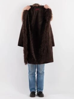 Vintage 00's Women Suede Coat In Brown 8 Vintage 00's Women Suede Coat In Brown -Northern Grip Vintage 00s Women Suede Coat 0773