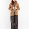 Vintage 00's Women Suede Sherpa Jacket In Beige