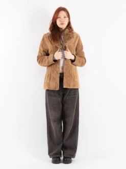 Front Page 43 Vintage 00's Women Suede Sherpa Jacket In Beige