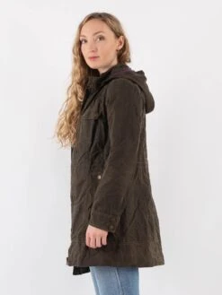 Vintage 00's Women Waxed Canvas Jacket In Brown -Northern Grip Vintage 00s Women Waxed Cotton Jacket 0456