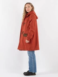 Vintage 00's Women Wool Duffle Coat In Orange 7 Vintage 00's Women Wool Duffle Coat In Orange -Northern Grip Vintage 00s Women Wool Coat 0022