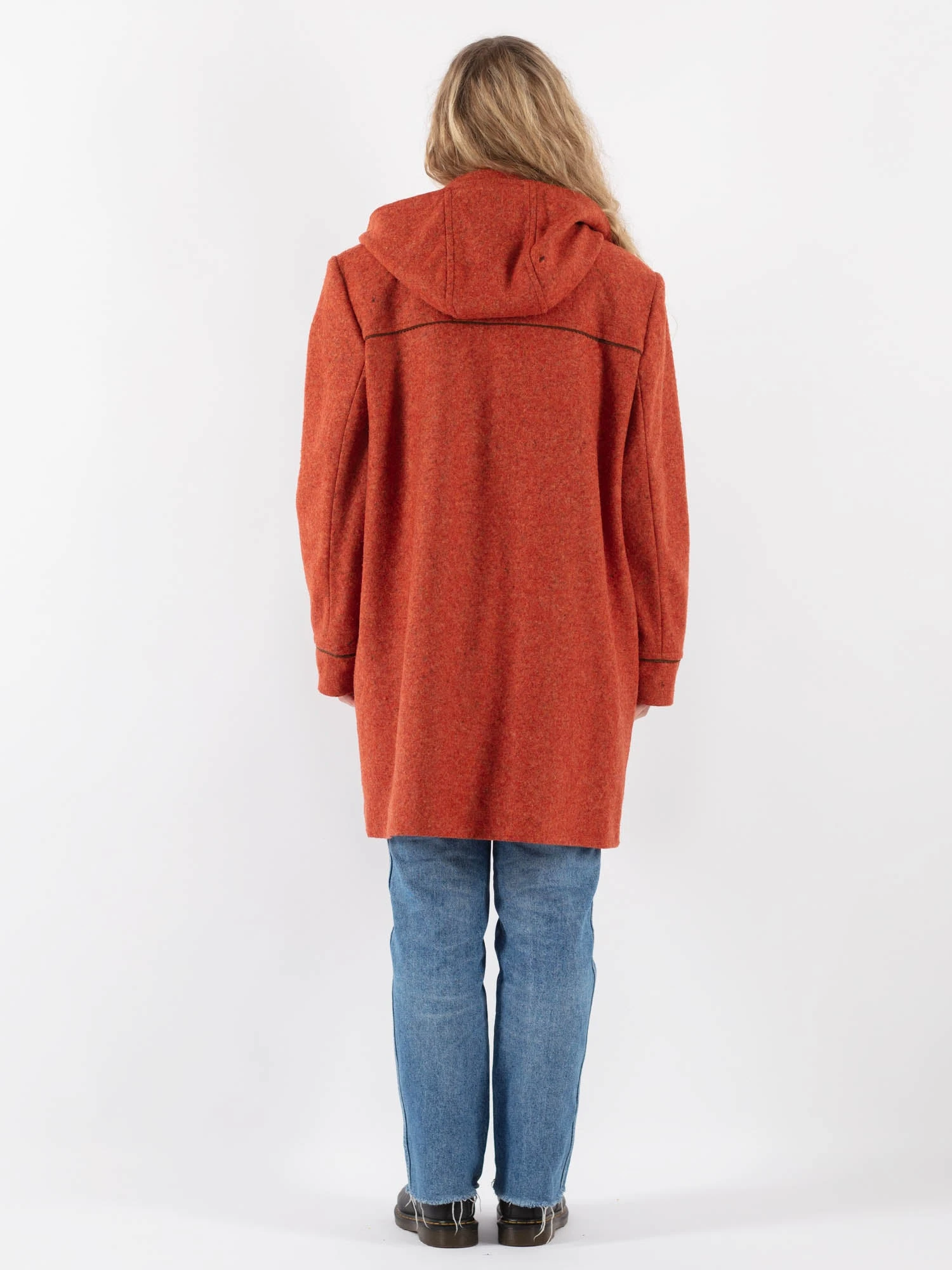 Vintage 00's Women Wool Duffle Coat In Orange 2 Vintage 00's Women Wool Duffle Coat In Orange - Image 2