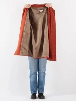 Vintage 00's Women Wool Duffle Coat In Orange 8 Vintage 00's Women Wool Duffle Coat In Orange -Northern Grip Vintage 00s Women Wool Coat 0024