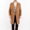 Vintage 60's Men Cashmere Wool Blend Coat In Beige