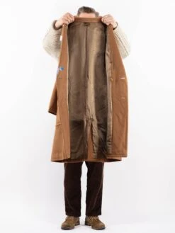 Vintage 60's Men Cashmere Wool Blend Coat In Beige -Northern Grip Vintage 60s Men Wool Coat 0127