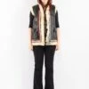 Vintage 60's Women Sheepskin Vest In Black