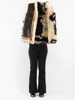 Vintage 60's Women Sheepskin Vest In Black -Northern Grip Vintage 60s Women Sheepskin Vest 0130