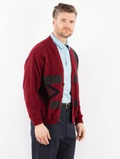 Vintage 70's Men Cardigan In Red 7 Vintage 70's Men Cardigan In Red -Northern Grip Vintage 70s Men Cardigan 0725