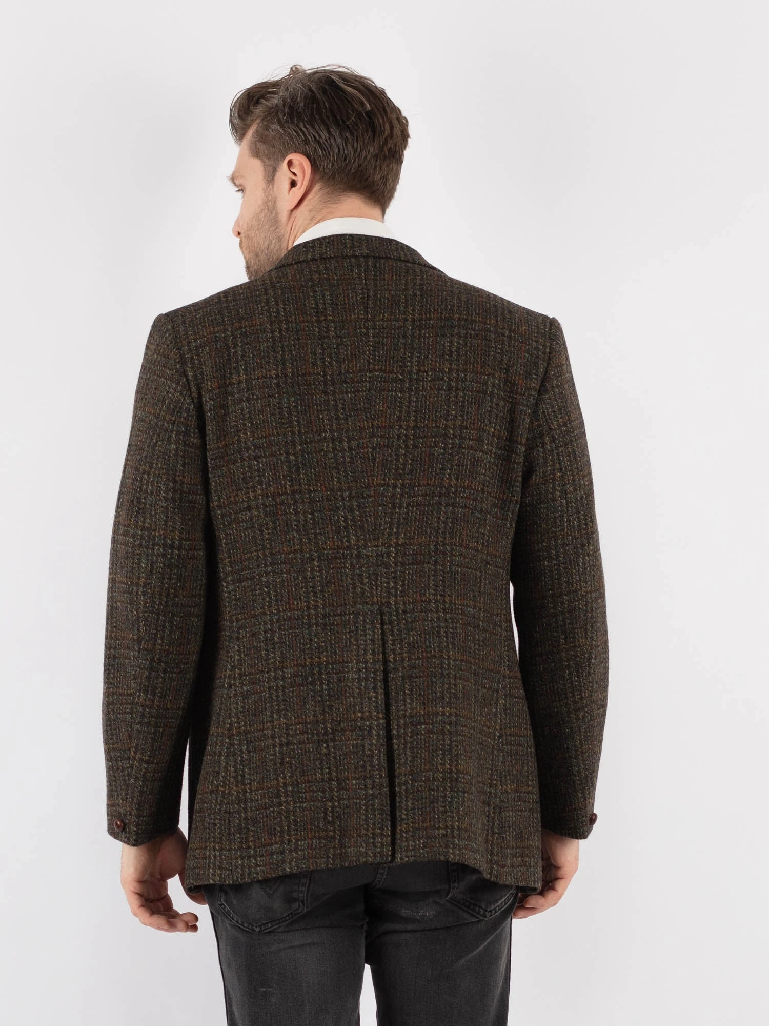 Vintage 70's Men Harris Tweed Jacket In Green 3 Vintage 70's Men Harris Tweed Jacket In Green - Image 3