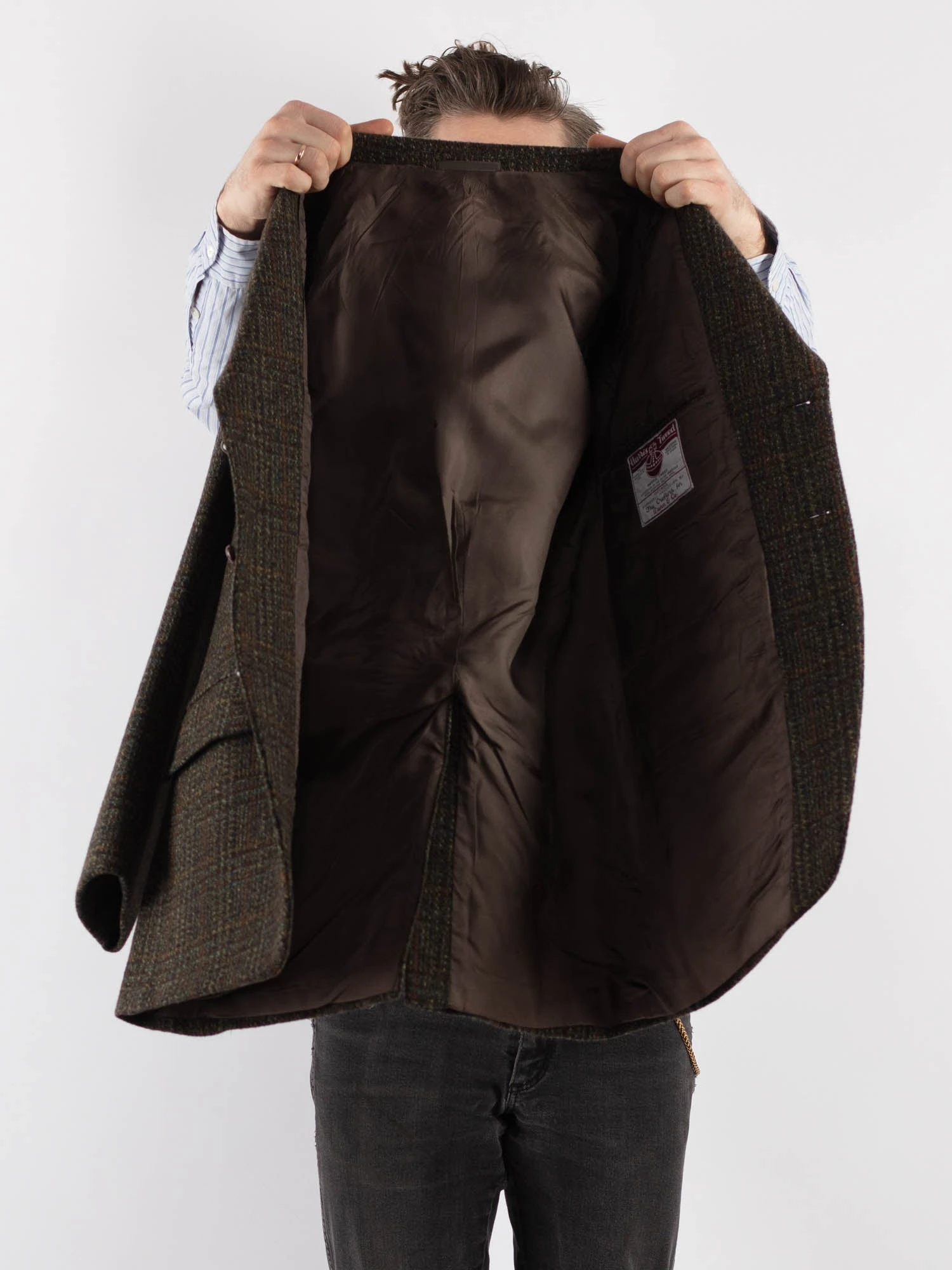 Vintage 70's Men Harris Tweed Jacket In Green 4 Vintage 70's Men Harris Tweed Jacket In Green - Image 4