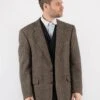 Vintage 70's Men Harris Tweed Jacket In Beige