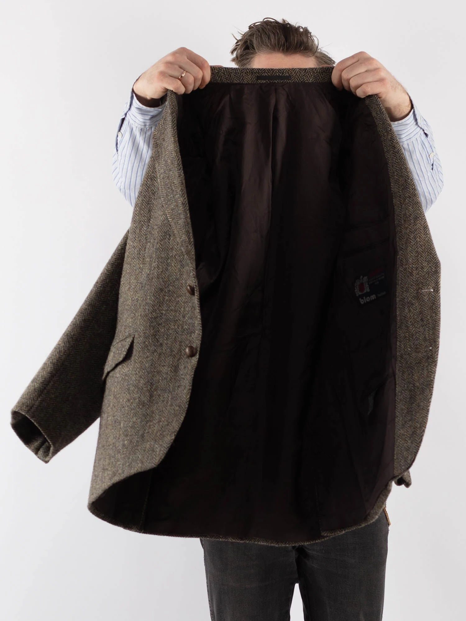 Vintage 70's Men Harris Tweed Jacket In Beige 4 Vintage 70's Men Harris Tweed Jacket In Beige - Image 4