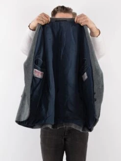 Vintage 70's Men Harris Tweed Jacket In Blue 8 Vintage 70's Men Harris Tweed Jacket In Blue -Northern Grip Vintage 70s Men Harris Tweed Jacket 0341