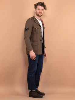 Vintage 70's Italian Military Blazer In Khaki 5 Vintage 70's Italian Military Blazer In Khaki -Northern Grip Vintage 70s Men Italian Military Jacket Khahi 3