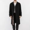 Vintage 70's Men Mac Coat In Black