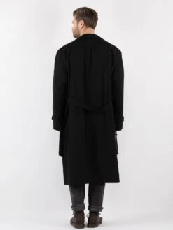 Vintage 70's Men Oversized Mac Coat In Black 7 Vintage 70's Men Oversized Mac Coat In Black -Northern Grip Vintage 70s Men Mac Coat 0128