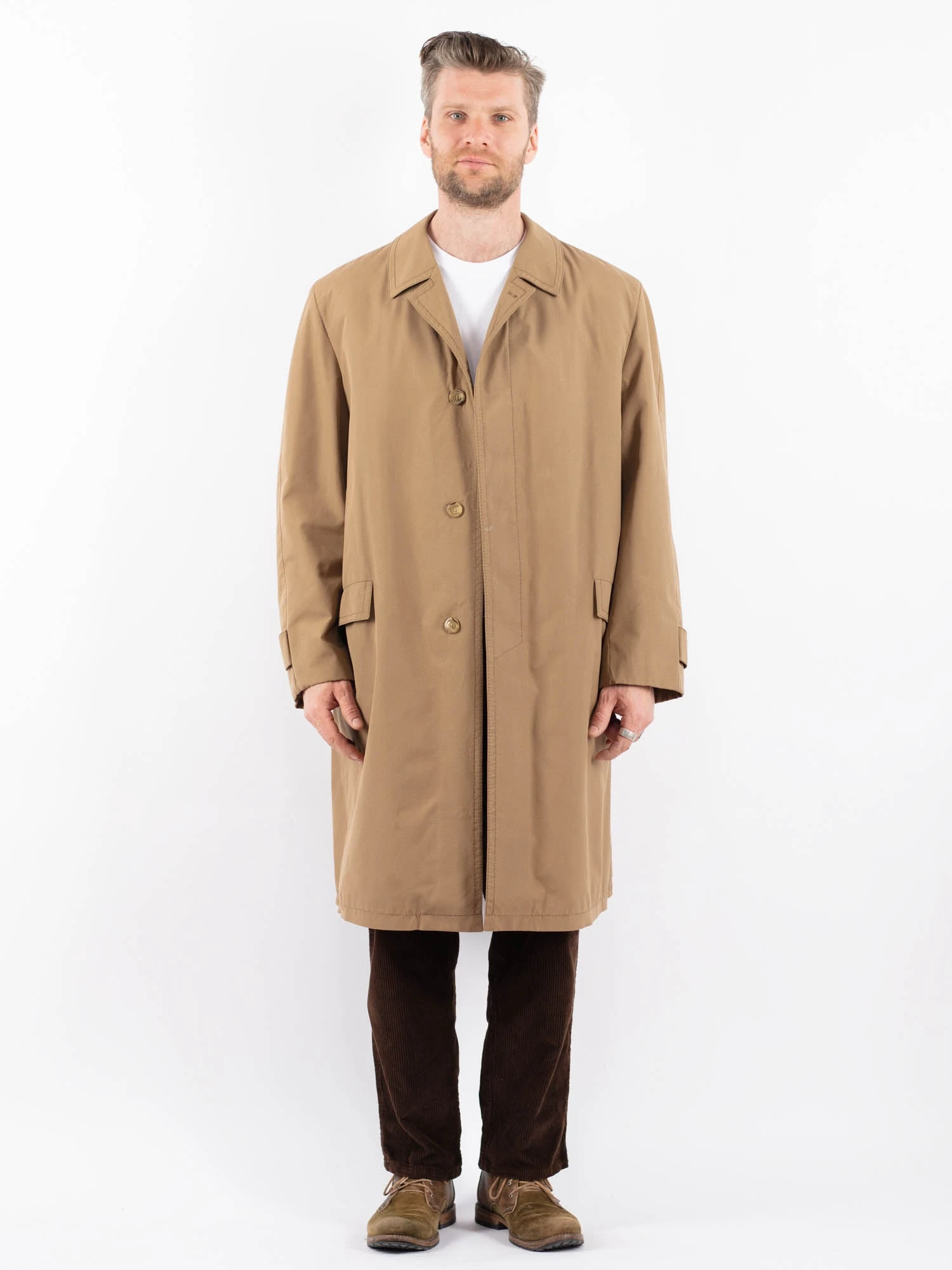 Vintage 70's Men Mac Coat In Beige 1 Vintage 70's Men Mac Coat In Beige