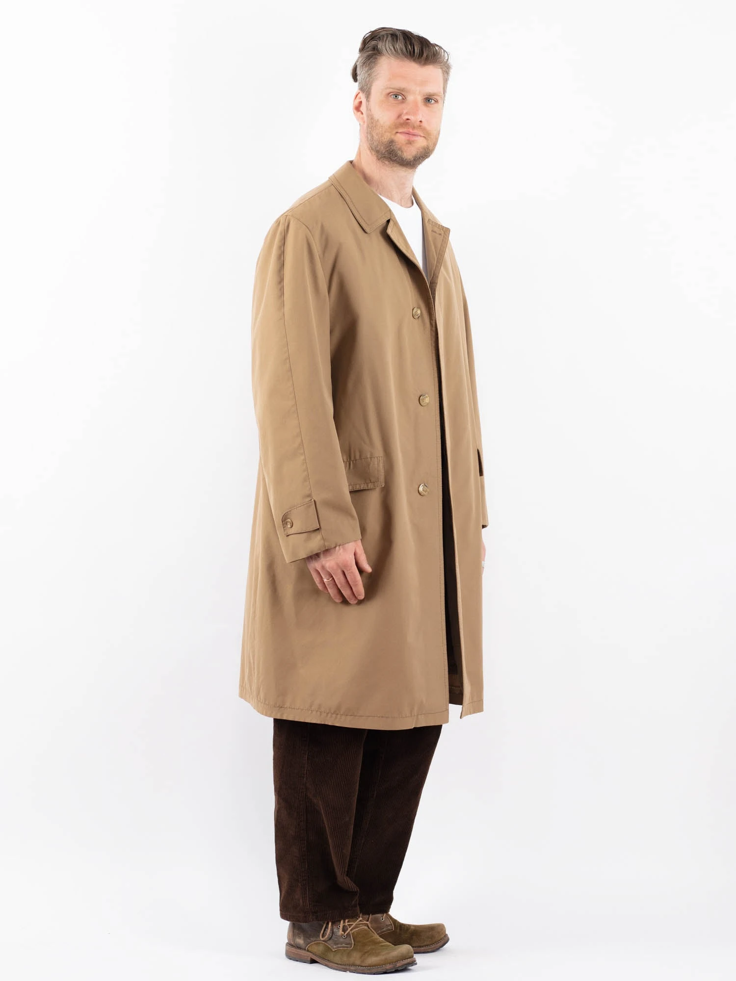 Vintage 70's Men Mac Coat In Beige 3 Vintage 70's Men Mac Coat In Beige - Image 3
