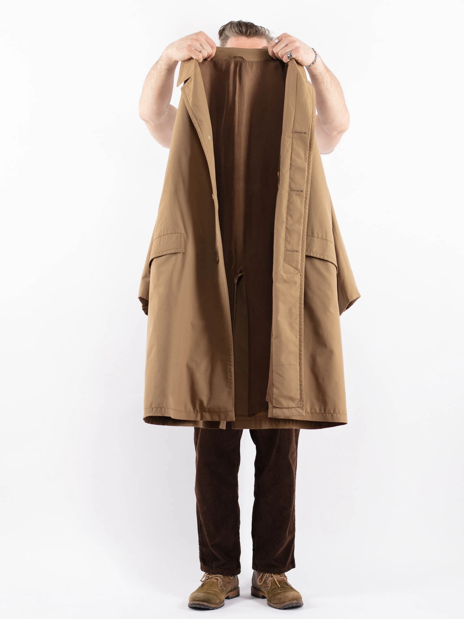 Vintage 70's Men Mac Coat In Beige 4 Vintage 70's Men Mac Coat In Beige - Image 4