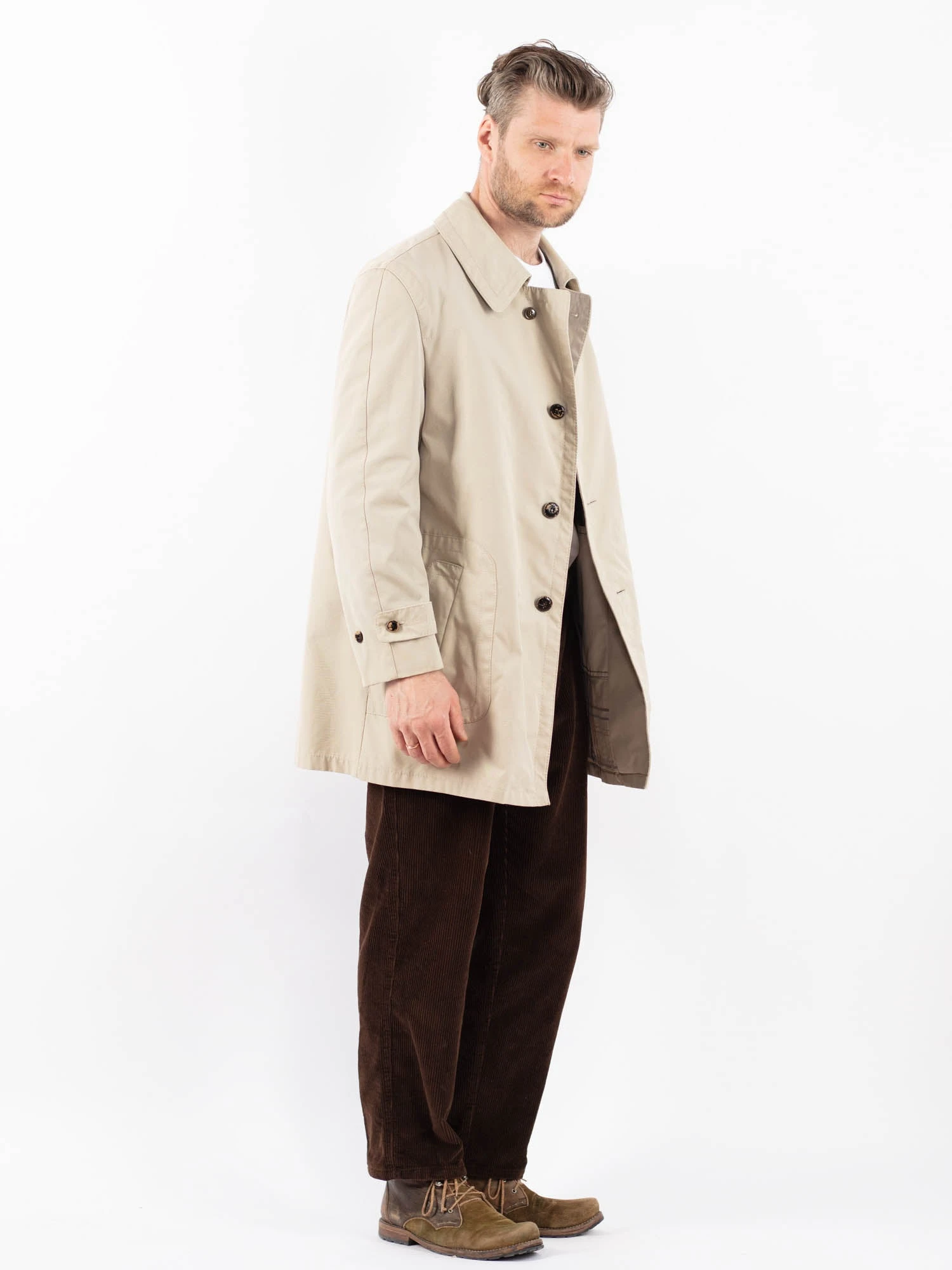 Vintage 70's Men Trench Coat In Beige 3 Vintage 70's Men Trench Coat In Beige - Image 3