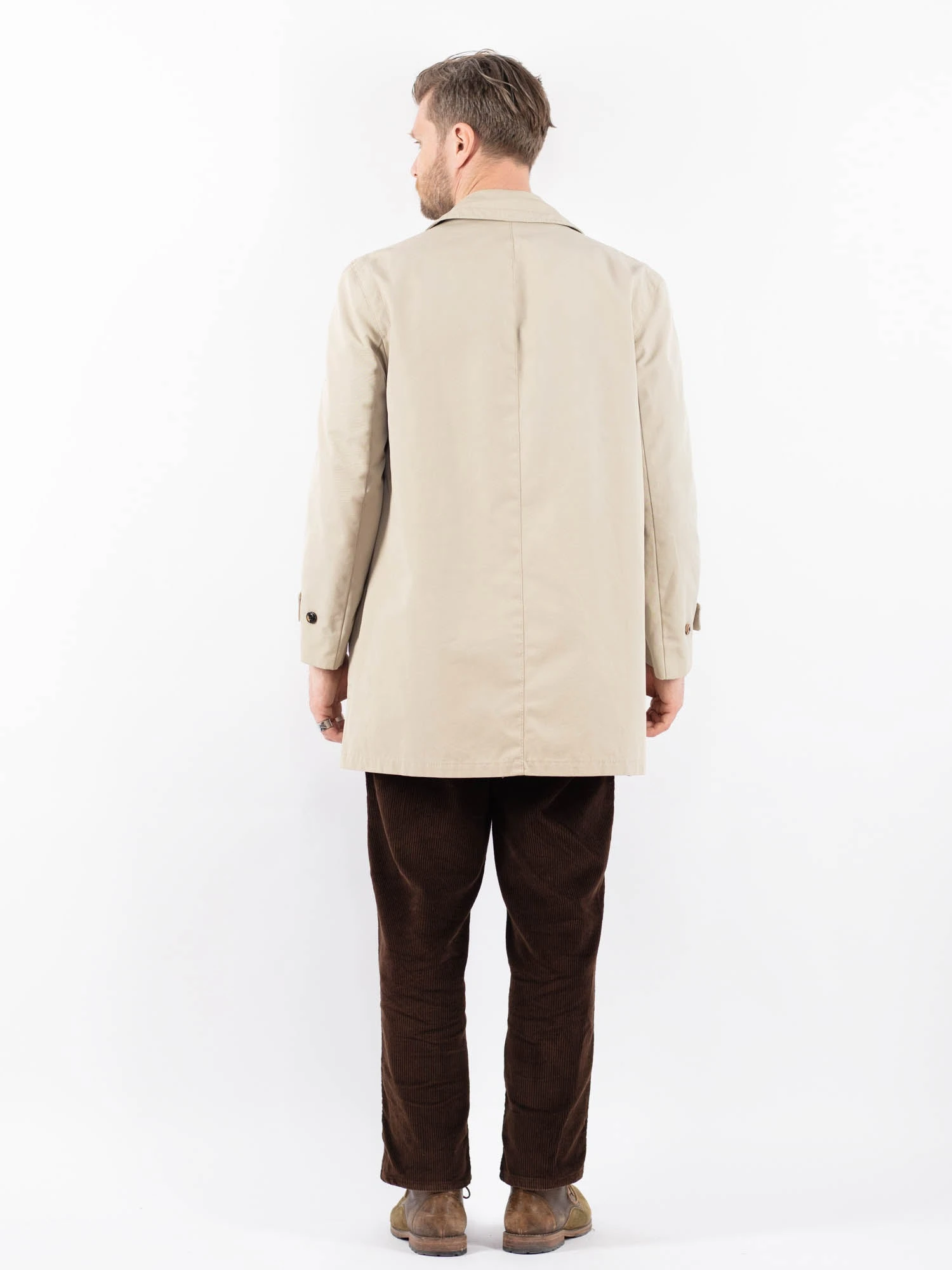 Vintage 70's Men Trench Coat In Beige 2 Vintage 70's Men Trench Coat In Beige - Image 2