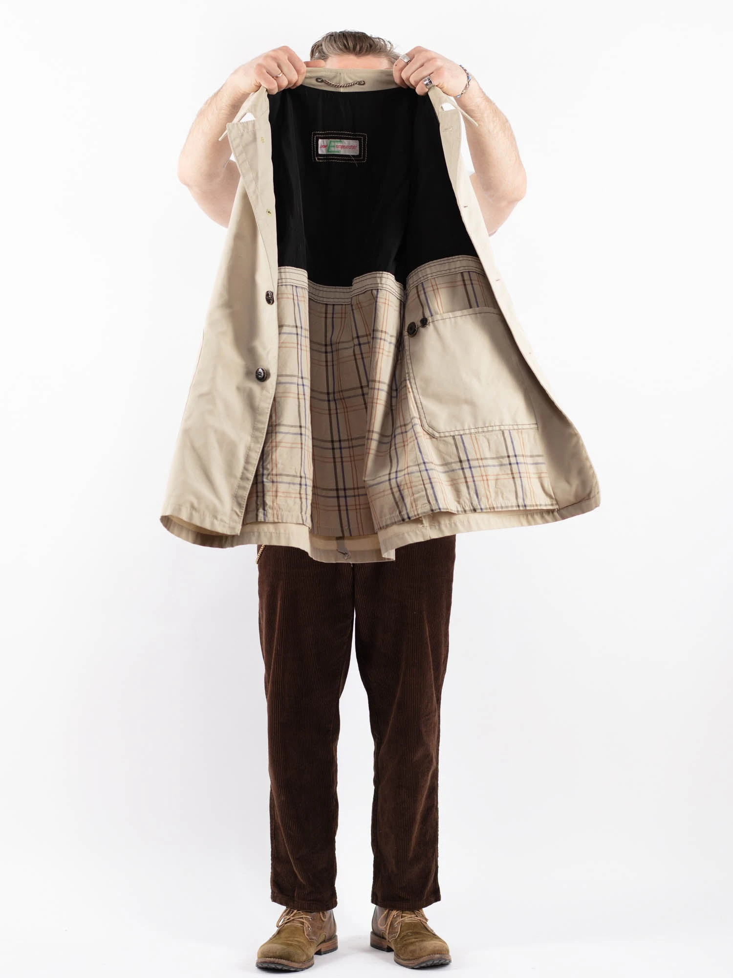 Vintage 70's Men Trench Coat In Beige 4 Vintage 70's Men Trench Coat In Beige - Image 4