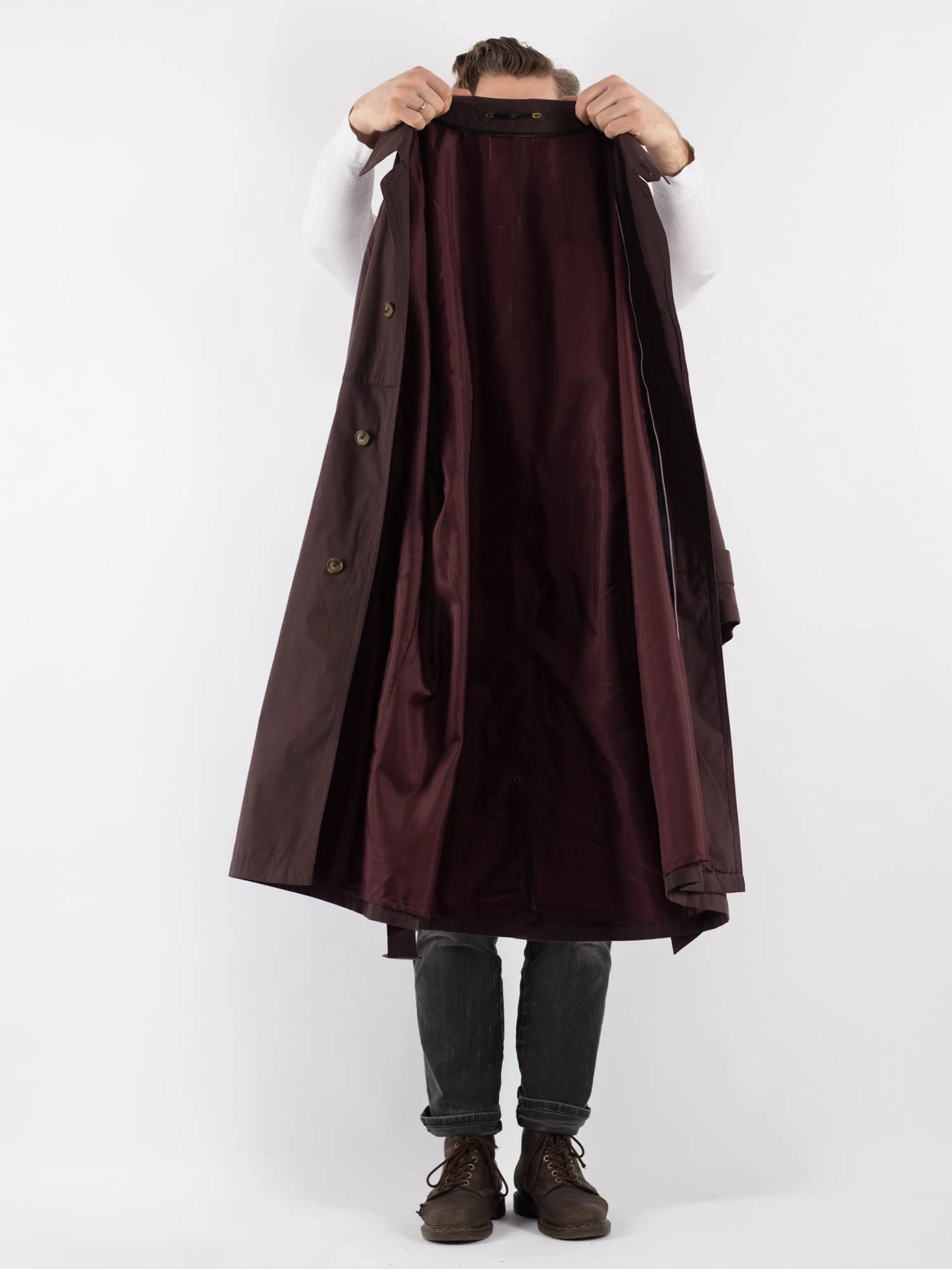 Vintage 70's Men Mac Coat In Brown 4 Vintage 70's Men Mac Coat In Brown - Image 4