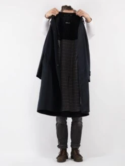 Vintage 70's Men Mac Coat In Blue 8 Vintage 70's Men Mac Coat In Blue -Northern Grip Vintage 70s Men Mac Coat 0380