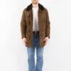 Vintage 70's Men Sheepskin Coat In Green