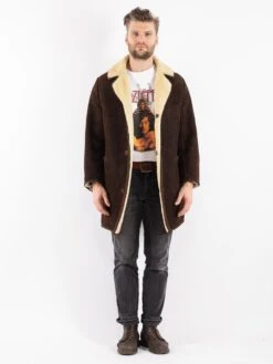 Vintage 70's Men SheepskinCoat In Brown