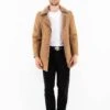 Vintage 70's Men Sheepskin Coat In Beige