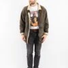 Vintage 70's Men Sheepskin Coat In Khaki