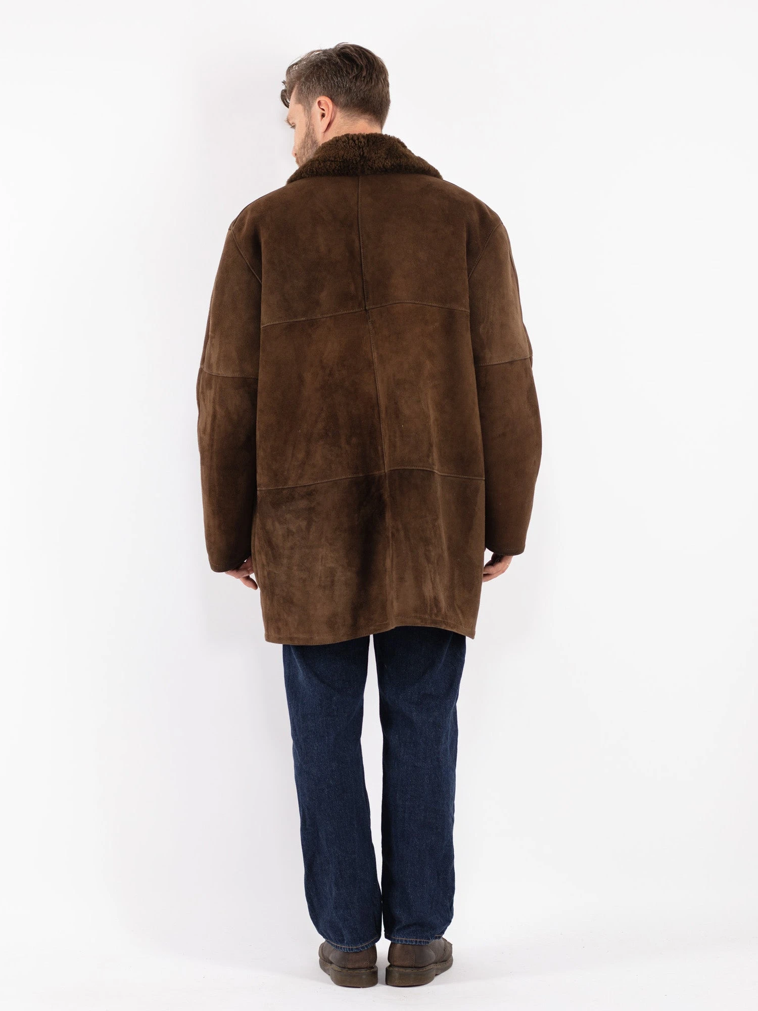 Vintage 70's Men Oversized Sheepskin Coat In Brown 2 Vintage 70's Men Oversized Sheepskin Coat In Brown - Image 2