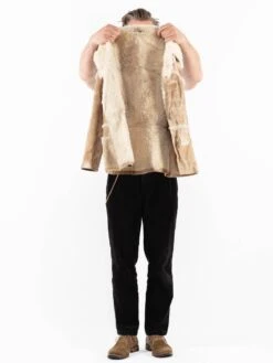 Vintage 70's Men Sheepskin Jacket In Beige 8 Vintage 70's Men Sheepskin Jacket In Beige -Northern Grip Vintage 70s Men Sheepskin Jacket 0101