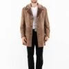 Vintage 70's Men Suede Sherpa Coat In Beige