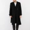 Vintage 70's Men Trench Coat In Black