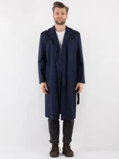 Vintage 70's Men Trench Coat In Blue