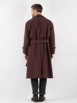 Vintage 70's Men Trench Coat In Burgundy Brown 8 Vintage 70's Men Trench Coat In Burgundy Brown -Northern Grip Vintage 70s Men Trench Coat 0234
