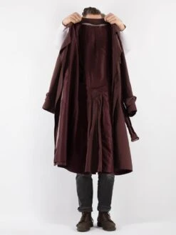 Vintage 70's Men Trench Coat In Burgundy Brown 9 Vintage 70's Men Trench Coat In Burgundy Brown -Northern Grip Vintage 70s Men Trench Coat 0236