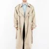 Vintage 70's Men Oversized Trench Coat In Beige