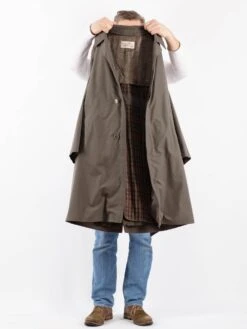 Vintage 70's Men Belted Mac Coat In Khaki 8 Vintage 70's Men Belted Mac Coat In Khaki -Northern Grip Vintage 70s Men Trench Coat 0888