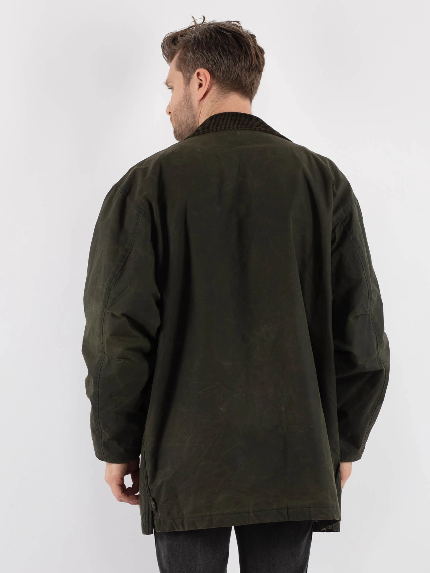 Vintage 70's Men Waxed Canvas Coat In Green 3 Vintage 70's Men Waxed Canvas Coat In Green - Image 3