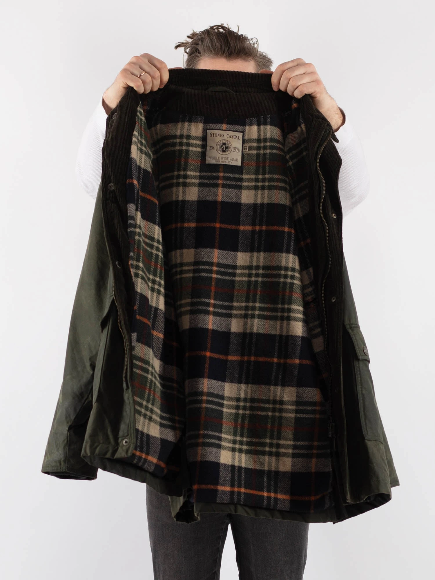 Vintage 70's Men Waxed Canvas Coat In Green 4 Vintage 70's Men Waxed Canvas Coat In Green - Image 4