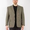 Vintage 70's Men Wool Blazer Jacket In Beige